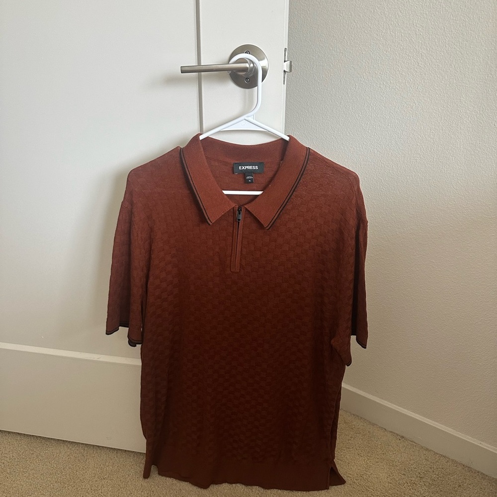 Express Men's Brick Red Polo Shirt